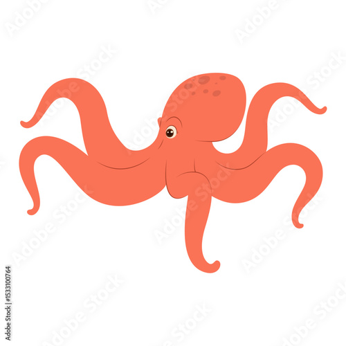 Cute smiling stingray illustration. Friendly sea animal character perfect for children’s books, educational materials, and underwater-themed designs.