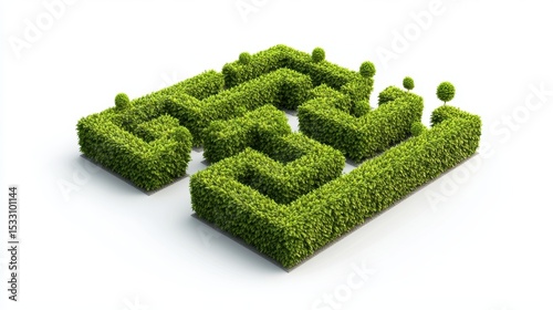 Small green hedge maze garden design