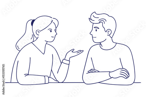 Heated Conversation Between Young Couple Sketch