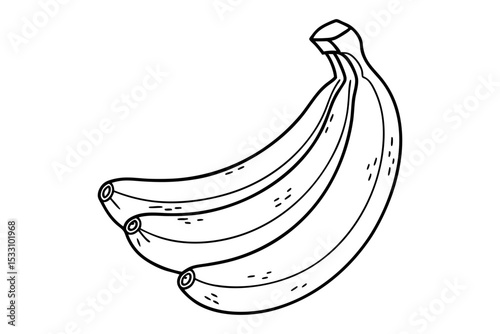 Minimal Banana Illustration on Plain White Canvas