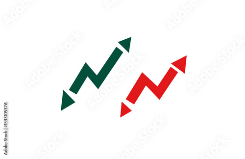 Free Download Stock market trends analysis: green up arrow and red down arrow on transparent background - GFXLoad