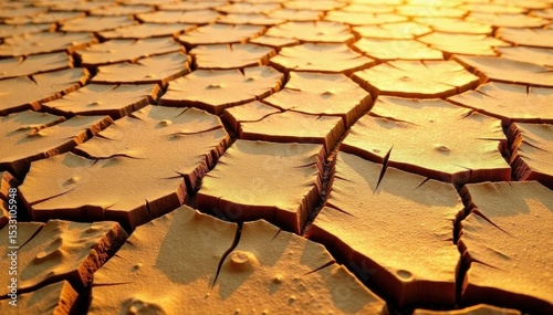 Sun-baked desert floor, cracked earth texture , desert landscape, arid land, cracked ground