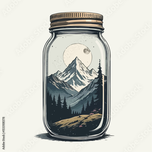 glass jar vector illustration