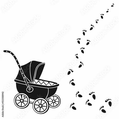 baby carriage silhouette