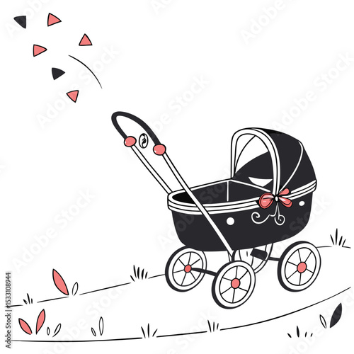 baby carriage vector