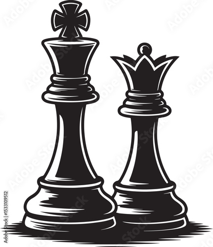 King and Queen Chess Pieces Strategy, Power, and Royalty