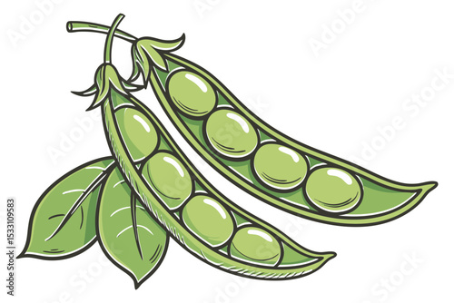 Minimal Edamame Pod Line Art