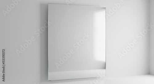 Empty square wall mirror modern interior design