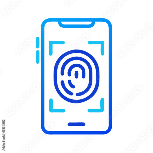 Smartphone showing fingerprint scanning technology on screen  