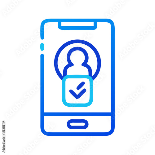 Mobile phone displaying identity verification check on screen  