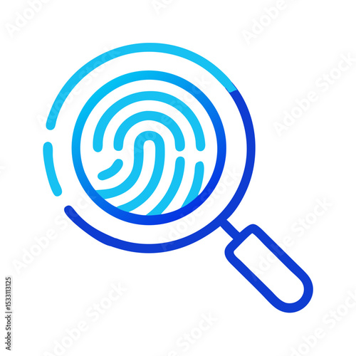 Magnifying glass highlighting a fingerprint in minimalist design  