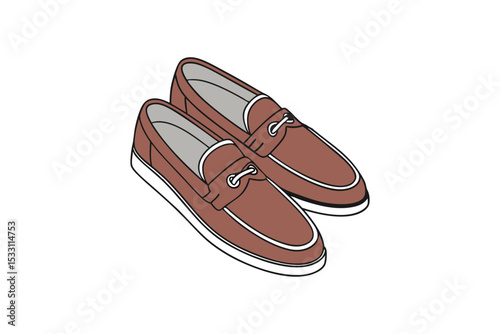 Loafers Shoes Vector on White Background
