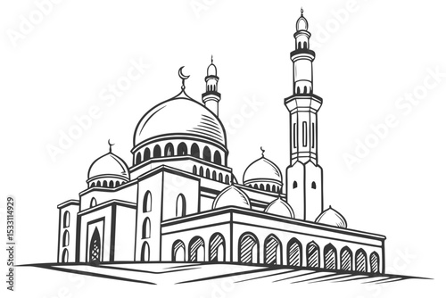 Islamic Mosque Drawing Minimal Art