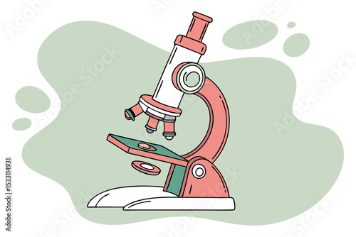Science Equipment Microscope on White