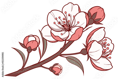 Floral Peony Petals Minimal Style Art