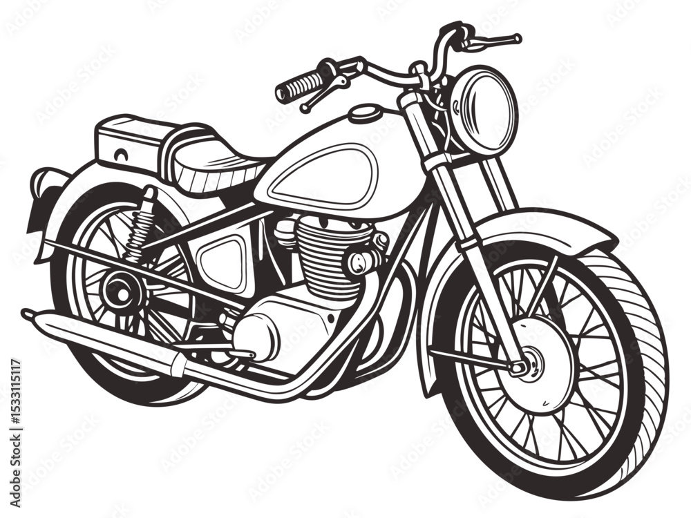 Fototapeta premium Retro Motorcycle Clean Vector Illustration