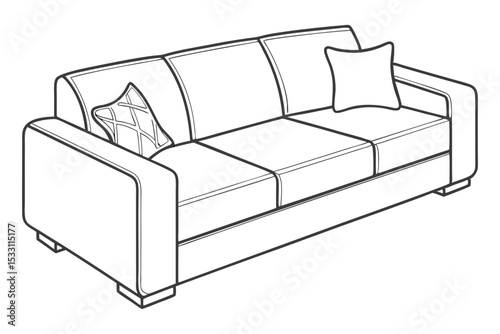 Modern Sofa Couch Vector on White