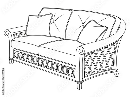 Sofa Furniture Illustration Clean Style