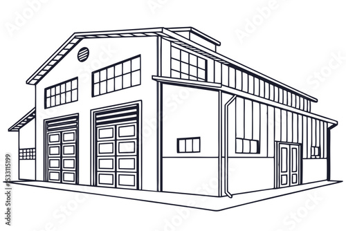 Simple Warehouse Sketch Artwork