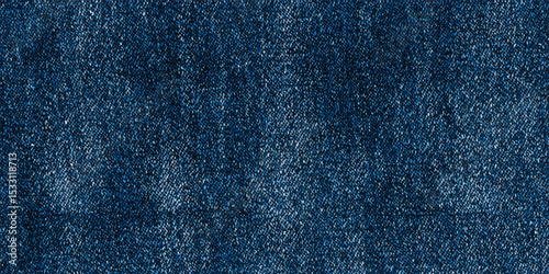 Texture of blue denim close-up. Modern high-quality material for clothes. fabric surface background