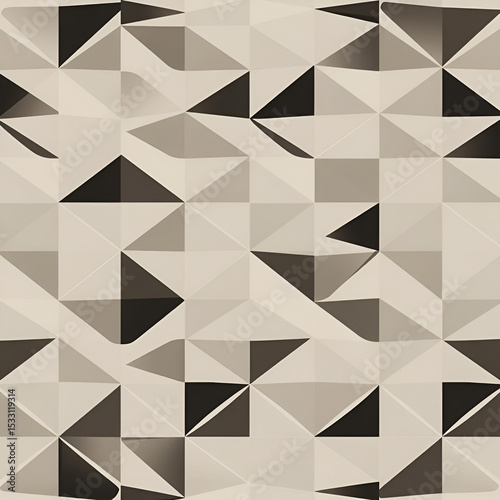 A seamless geometric pattern with black pyramidal shapes, adding depth and a contemporary industrial look.