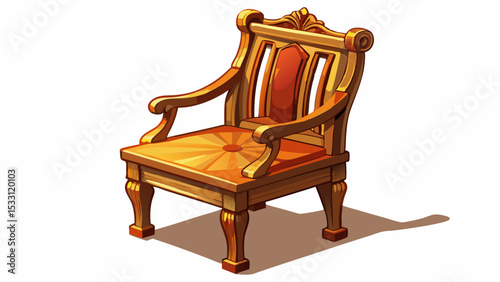 wooden chair isolated on white with clipping path.Very beautiful