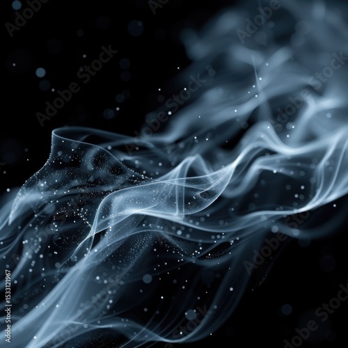 A blurry image of smoke with a lot of white specks