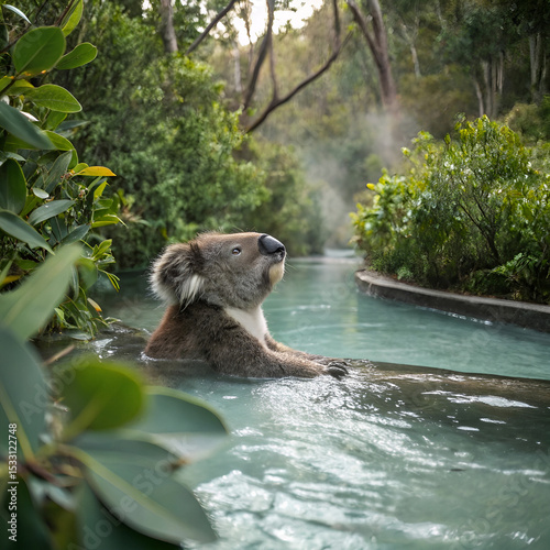 bear in the water