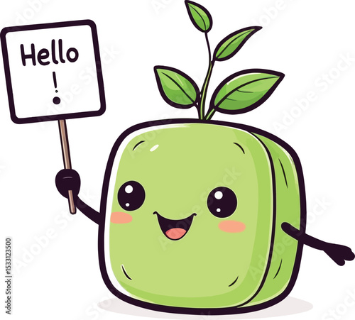 Friendly Plant Character Illustration Cheerful Cartoon For Childrens Books Educational Material And Positive Affirmation Designs