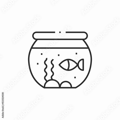 fish tank icon sign vector