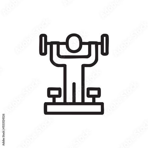 Fitness concept with person lifting weights for strength training vector illustration