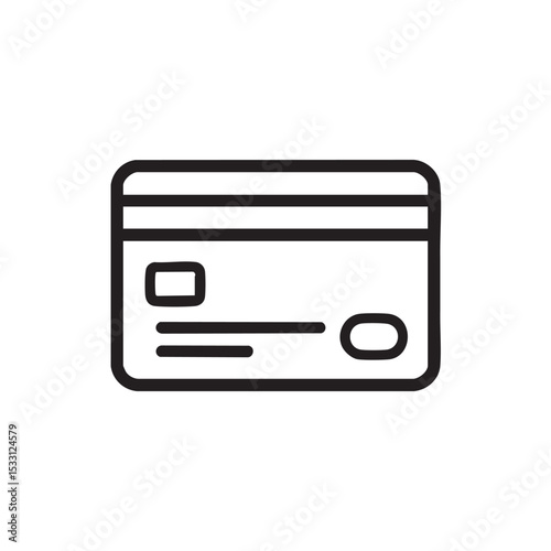 Outline of a credit card for financial transactions and payments vector illustration