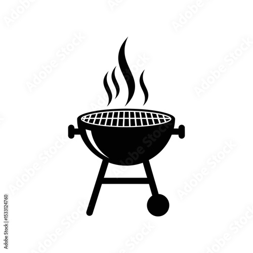 Barbecue grill with smoke representing Independence Day celebrations