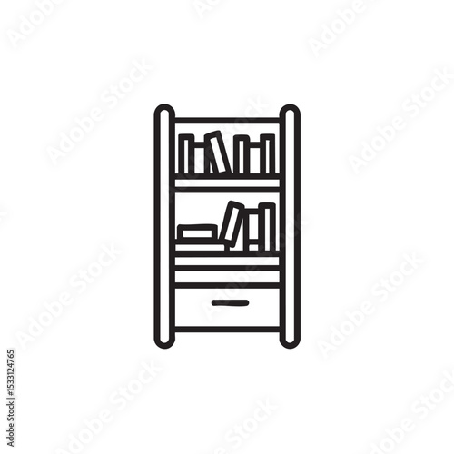 Minimalist bookshelf design for home organization and decor vector illustration