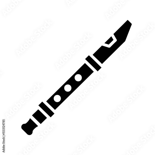 Independence Day vector icon of a flute symbolizing celebration