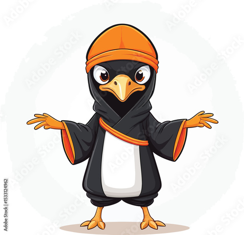 Cartoon Ninja Bird Character Design Illustration For Childrens Books Mascot Designs And Educational Resources