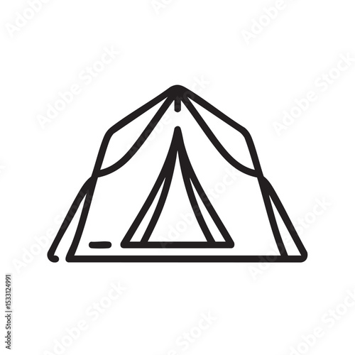Camping tent design for outdoor adventures and trips vector illustration
