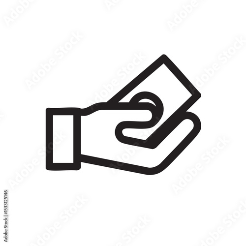 Hand holding a card for financial transaction or payment process vector illustration