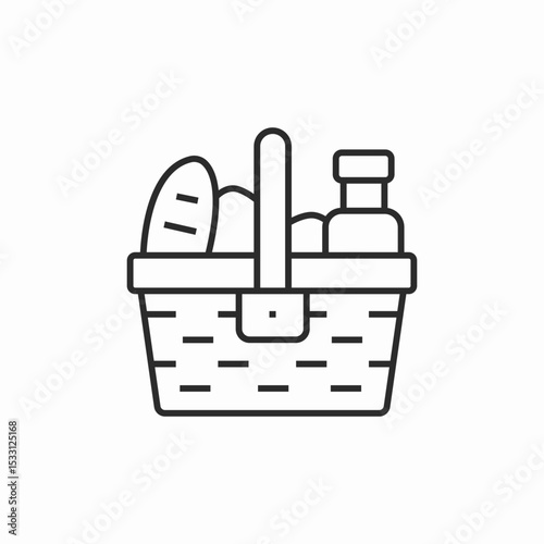 grocery basket icon sign vector