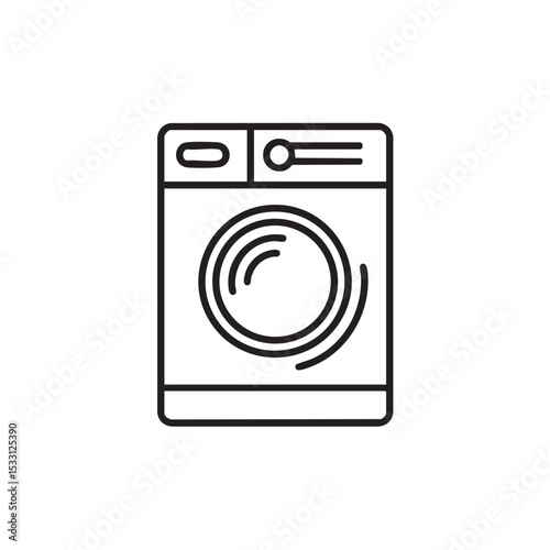 Modern washing machine design for home use and laundry tasks vector illustration