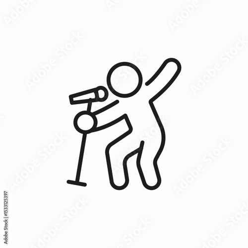 karaoke singing icon sign vector