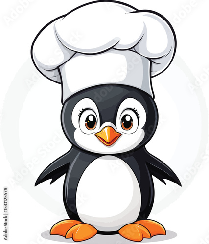 Charming Cartoon Penguin Chef Adorable Character Illustration For Childrens Books Restaurant Menus And Culinary Themed Projects With A Whimsical And Playful Style