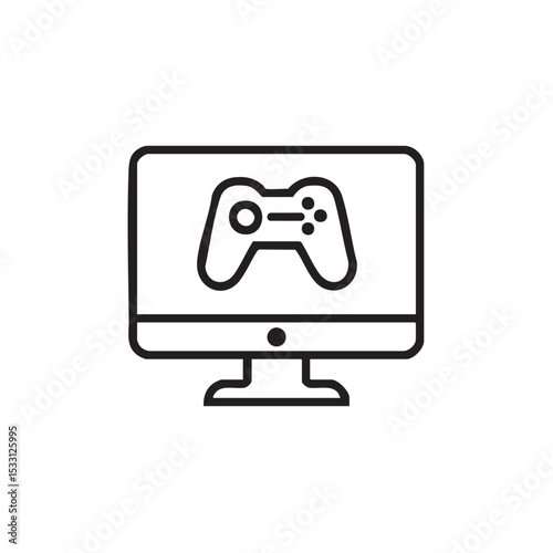 Gaming design featuring a monitor and controller vector illustration