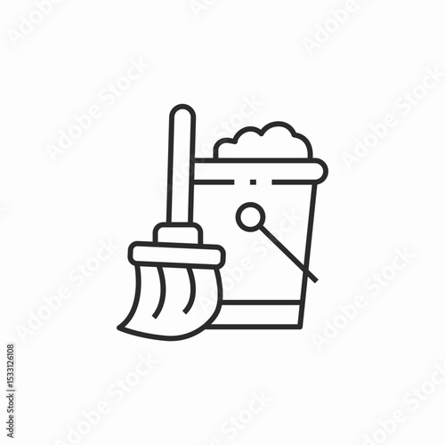 mop bubbles icon sign vector