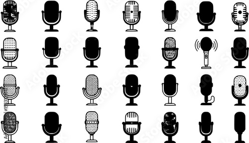 Microphone icon vector set. audio illustration sign collection. mic symbol.
