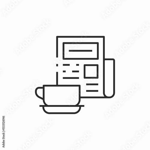 morning newspaper icon sign vector