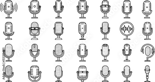 Microphone icon vector set. audio illustration sign collection. mic symbol.
