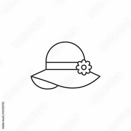 summer hat icon sign vector