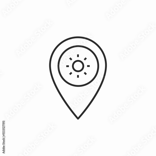 sunny destination icon sign vector