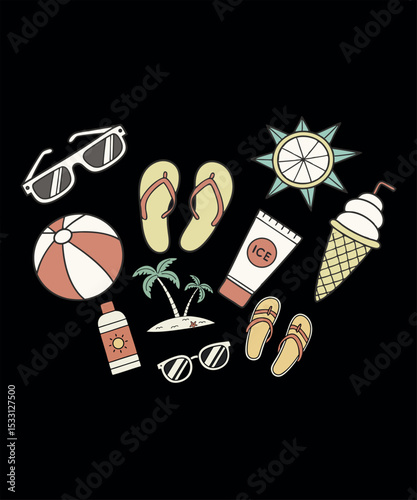 Cute vector cartoon set illustration of baby shower and Christmas cards with Santa Claus, gifts, and food, a happy pattern design